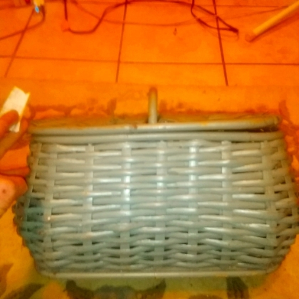 A small picnic basket.